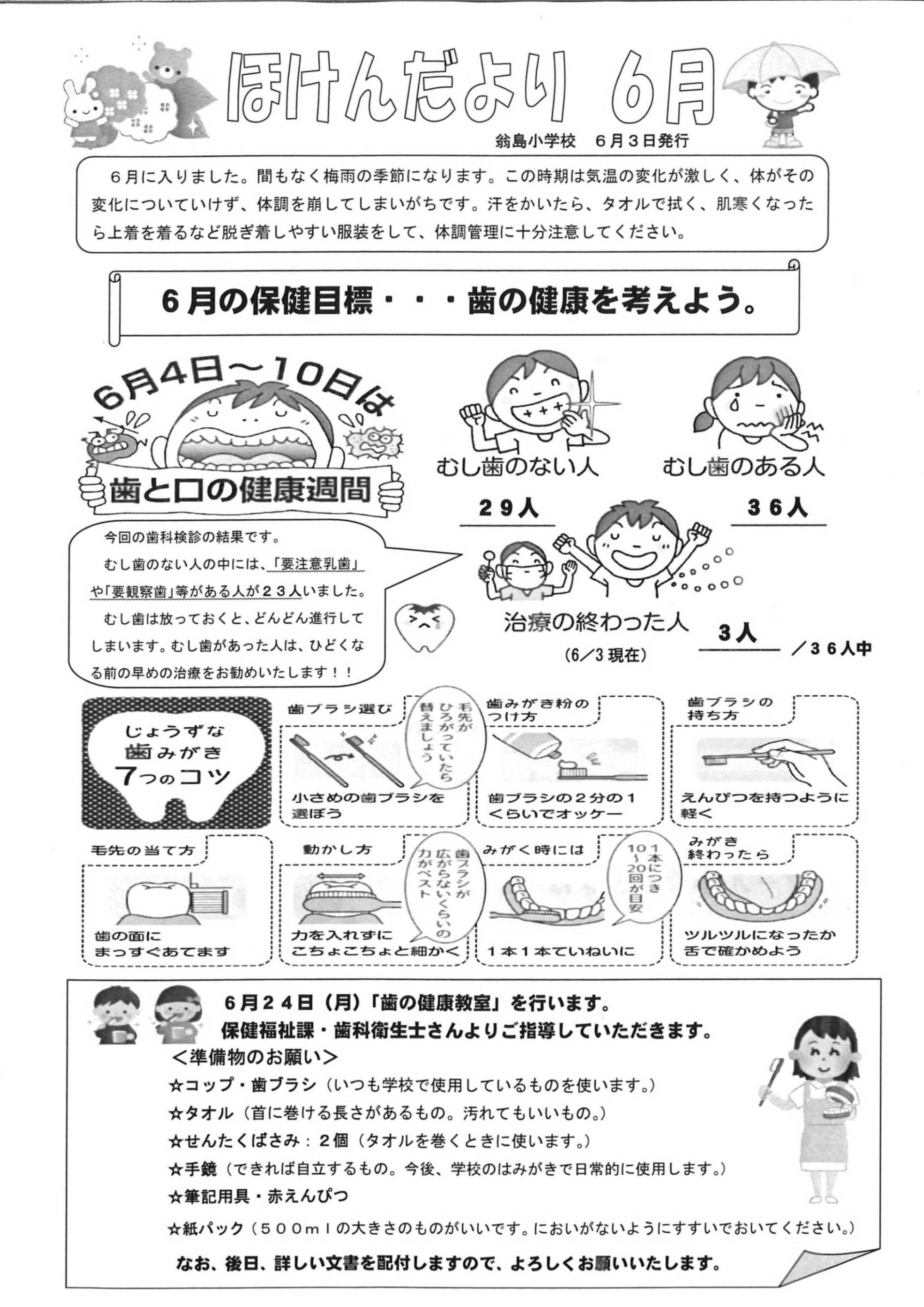 保健だよりカテゴリの記事一覧 翁島 おきなしま 小学校ホームページ