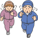 運動する夫婦のイラスト