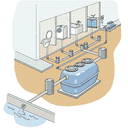 浄化槽施工図壁色　アース有