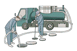 バキュームで汲取り