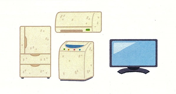 kaden4hinmoku.jpg 古い家電のイラスト