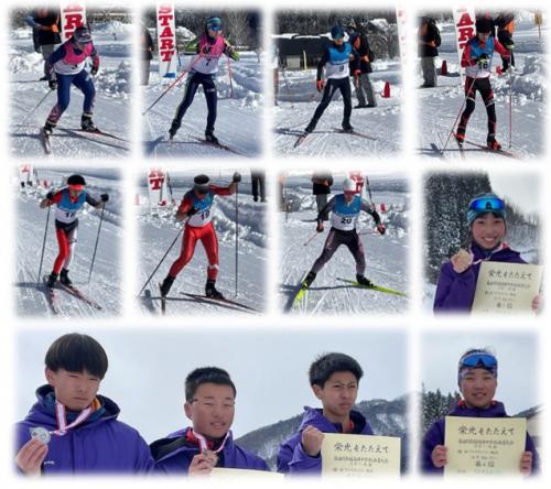 て県中体連スキー大会のクロスカントリー競技の様子