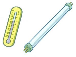 蛍光灯・水銀温度計