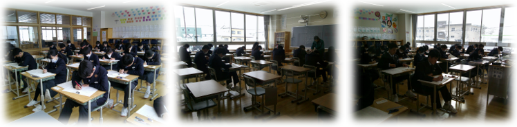 3年生の実力テストの様子