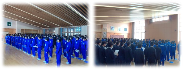 1・2年合同式歌練習の様子